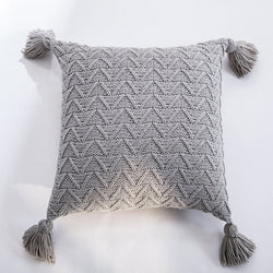 Kiki Twill Knit Cushion Cover – Handmade with Corner Tassels