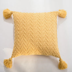 Kiki Twill Knit Cushion Cover – Handmade with Corner Tassels