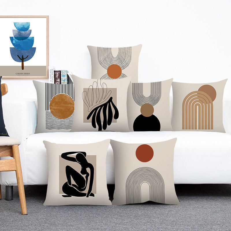 Livia Creative Abstract Pattern Cushion Cover in a living room