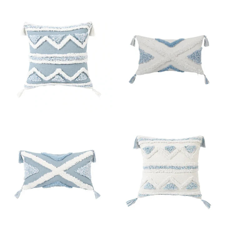 'Bliss' Cotton Pillowcase – Decorative Tufted Cushion Cover