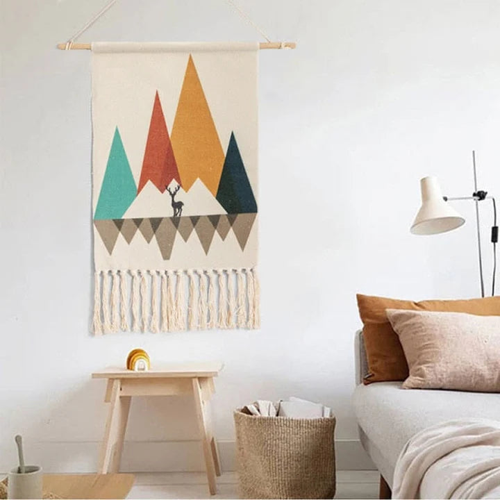 Bohemian Wall Hanger – Handmade Cotton Tapestry Decor