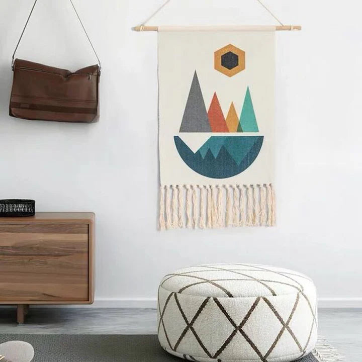 Bohemian Wall Hanger – Handmade Cotton Tapestry Decor