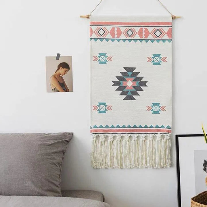 Bohemian Wall Hanger – Handmade Cotton Tapestry Decor