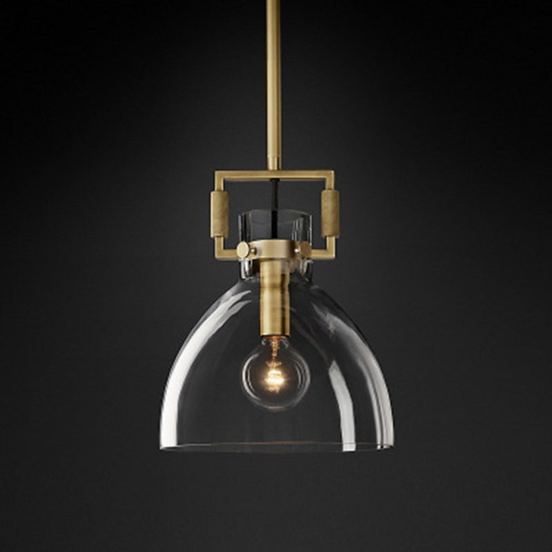 Retro Gold Metal Glass Pendant Light