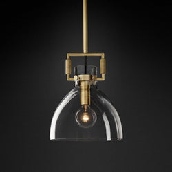 Retro Gold Metal Glass Pendant Light