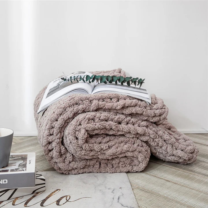 Cozy Chunky Knit Chenille Blanket