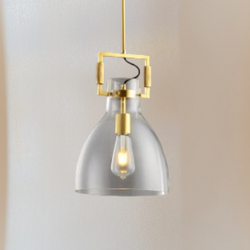 Retro Gold Metal Glass Pendant Light