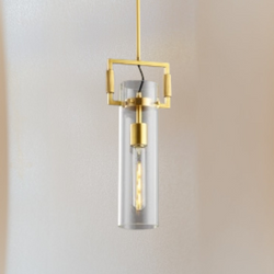 Retro Gold Metal Glass Pendant Light