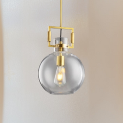 Retro Gold Metal Glass Pendant Light