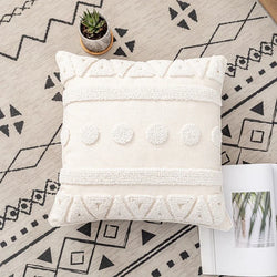 Ivory Neutral Cotton Quilted Cushion Cover – Pillow Protector