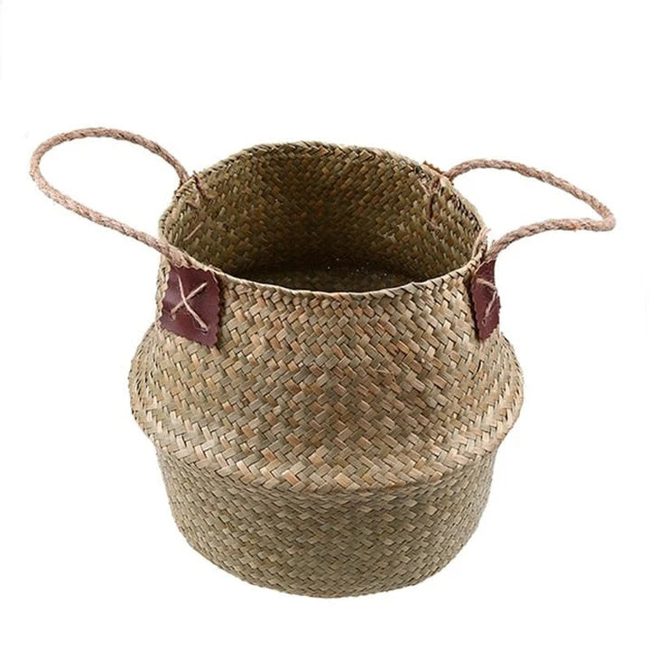 Hanging Flowerpot in natural, 22 x 19 on a white background