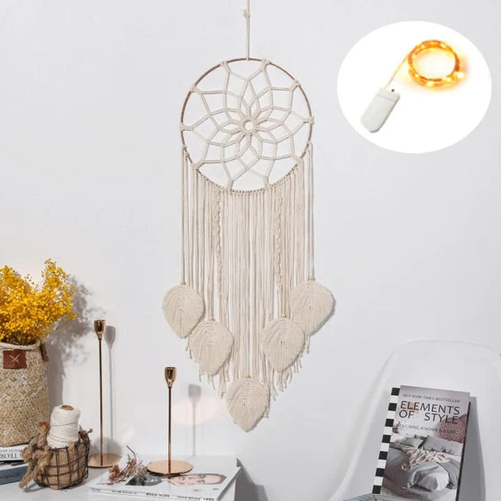 Macramo Nursery Wall Hanging Tapestry – Dream Catcher Ornament Decor