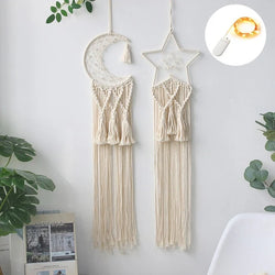 Macramo Nursery Wall Hanging Tapestry – Dream Catcher Ornament Decor