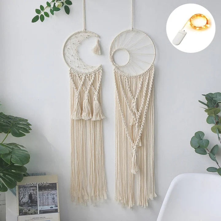 Macramo Nursery Wall Hanging Tapestry – Dream Catcher Ornament Decor