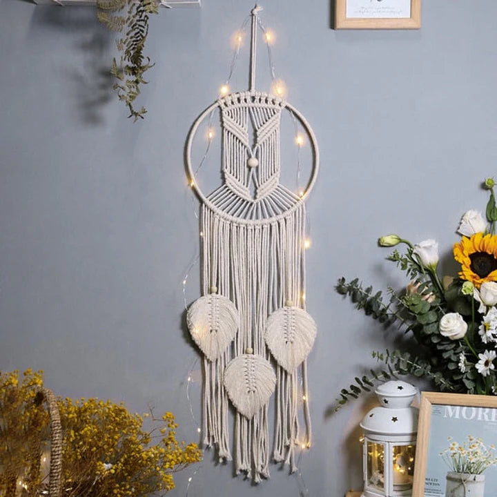 Macramo Nursery Wall Hanging Tapestry – Dream Catcher Ornament Decor