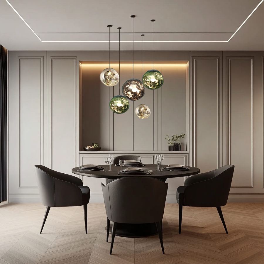 Pendant Light Lava Glass Lighting above a dining table