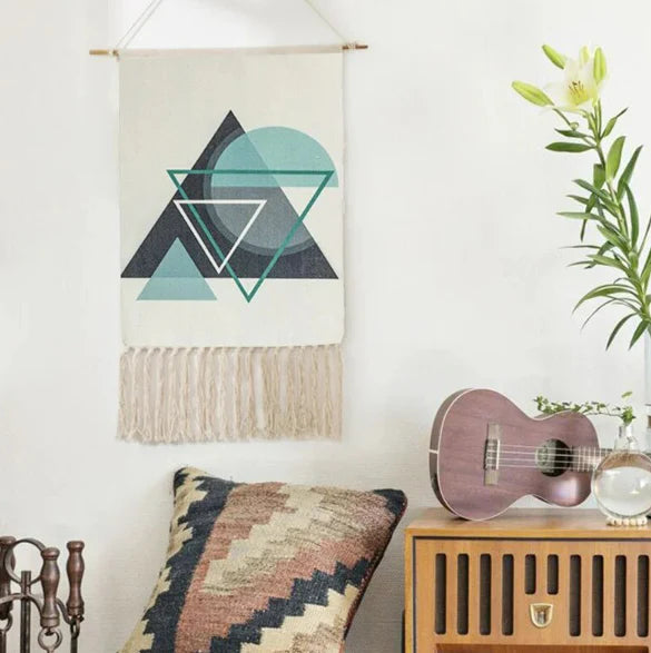 Bohemian Wall Hanger – Handmade Cotton Tapestry Decor