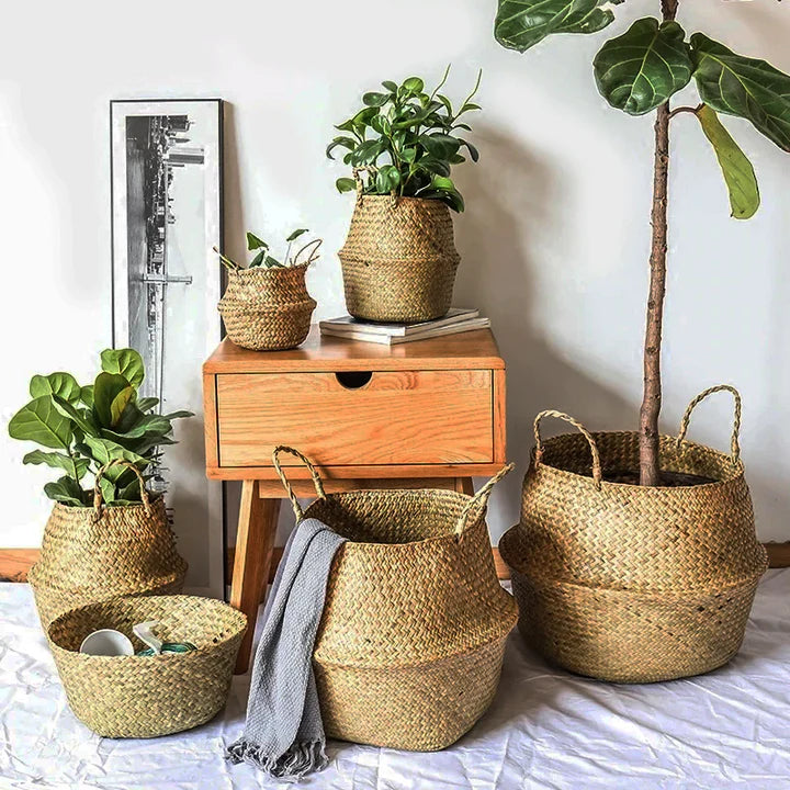 Straw Woven Belly Basket