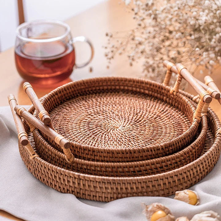 Handcrafted Rattan Serving Tray