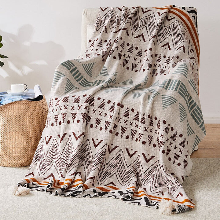 Aztec Handcrafted Tassel Throw Blanket
