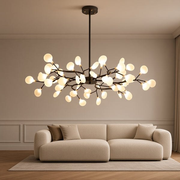 Acrylic Tube Cluster Flush Mount Chandelier