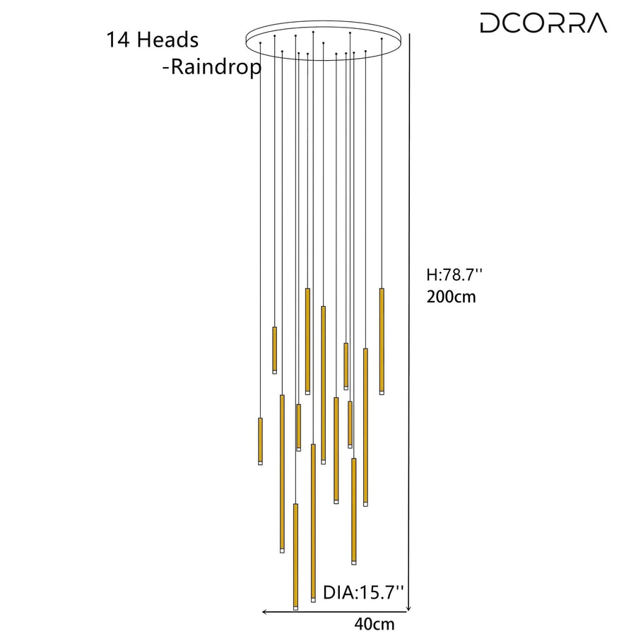 Acrylic Tube LED Cascade Chandelier