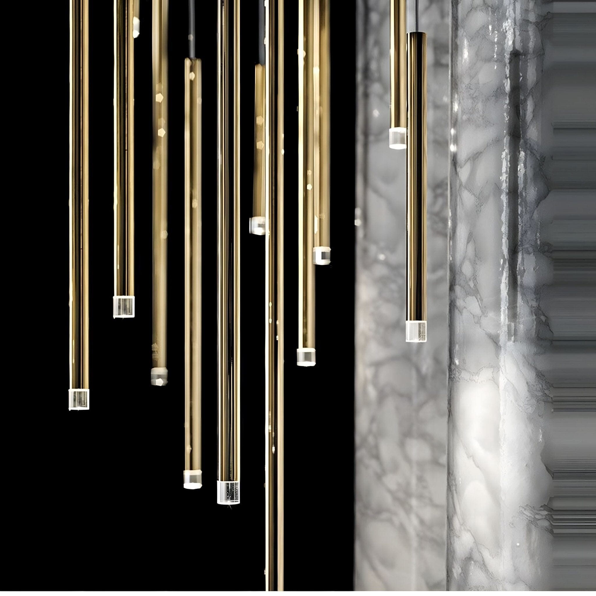 Acrylic Tube LED Cascade Chandelier