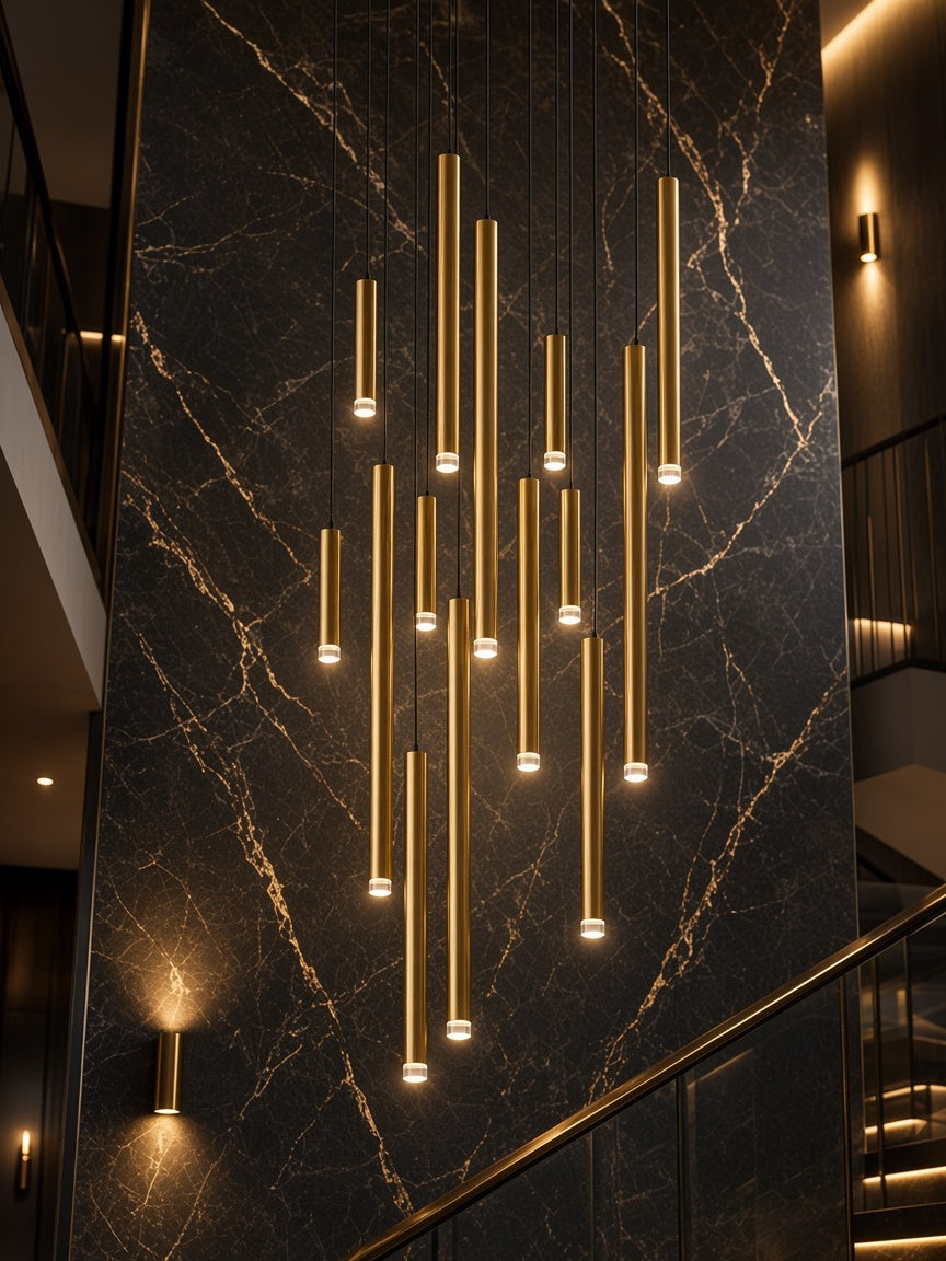 Acrylic Tube LED Cascade Chandelier