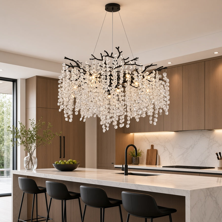 Airy Branch Crystal Strand Chandelier