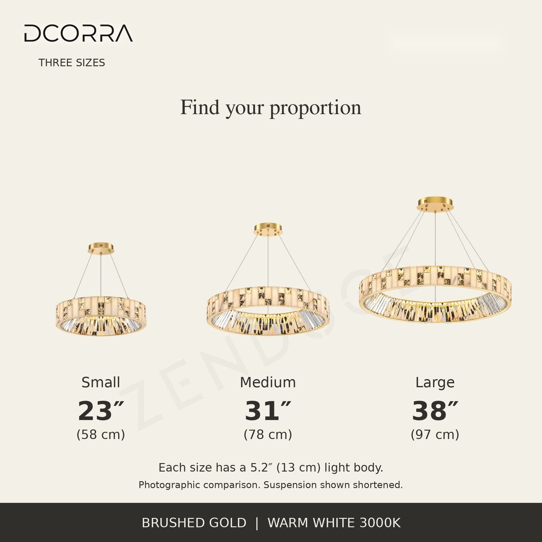 Alabaster Ring Crystal Chandelier - Brushed Gold - view 10