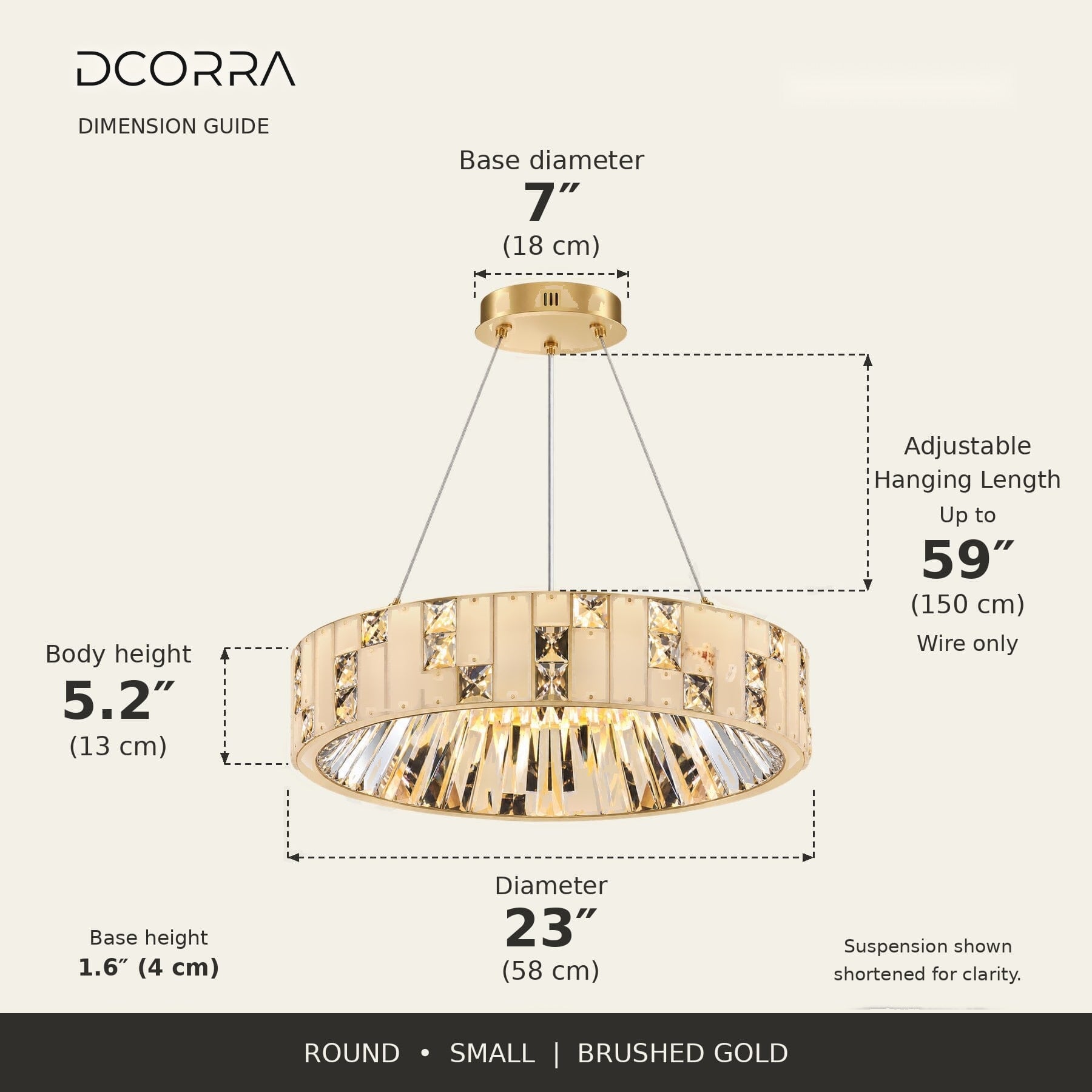 Alabaster Ring Crystal Chandelier - Brushed Gold - Small · 23″