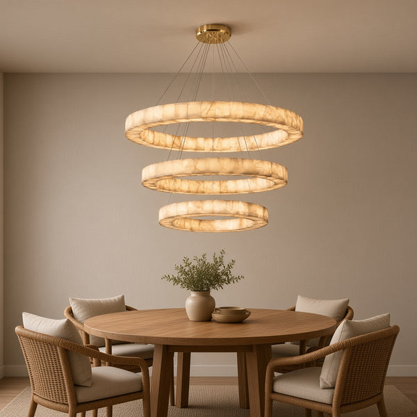 Alabaster Ring LED Chandelier - 1, 2 or 3 Tiers