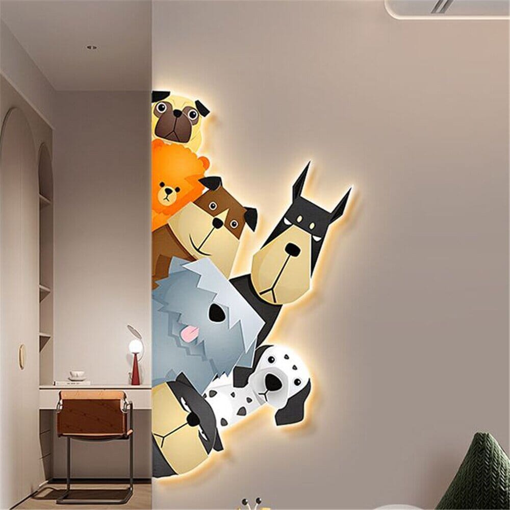 Animal Mural LED Wall Lamp for Kids Room - Style C