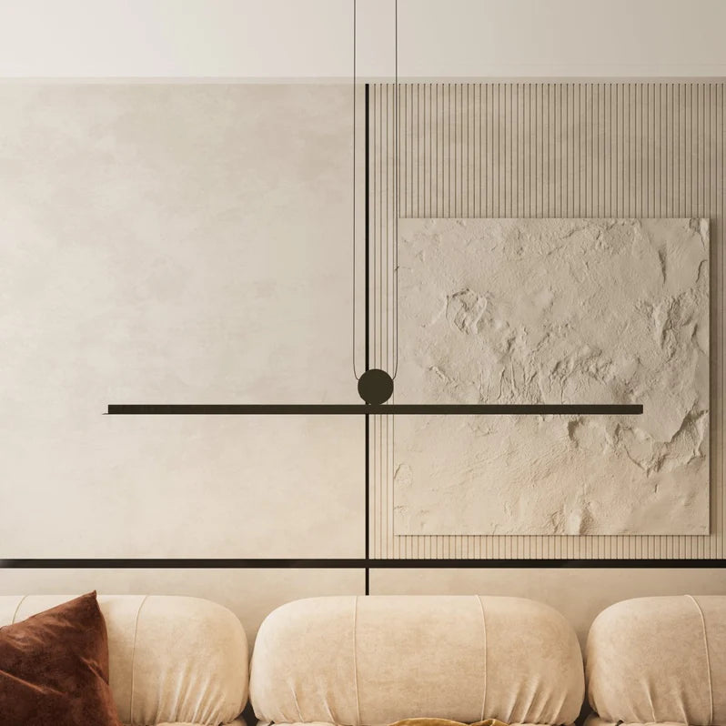 Elegant Linear Glow Pendant in a living room