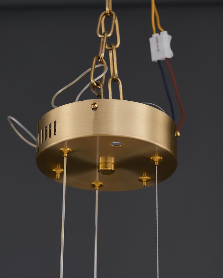 Art Deco Enamel and Glass Ring Chandelier - view 7
