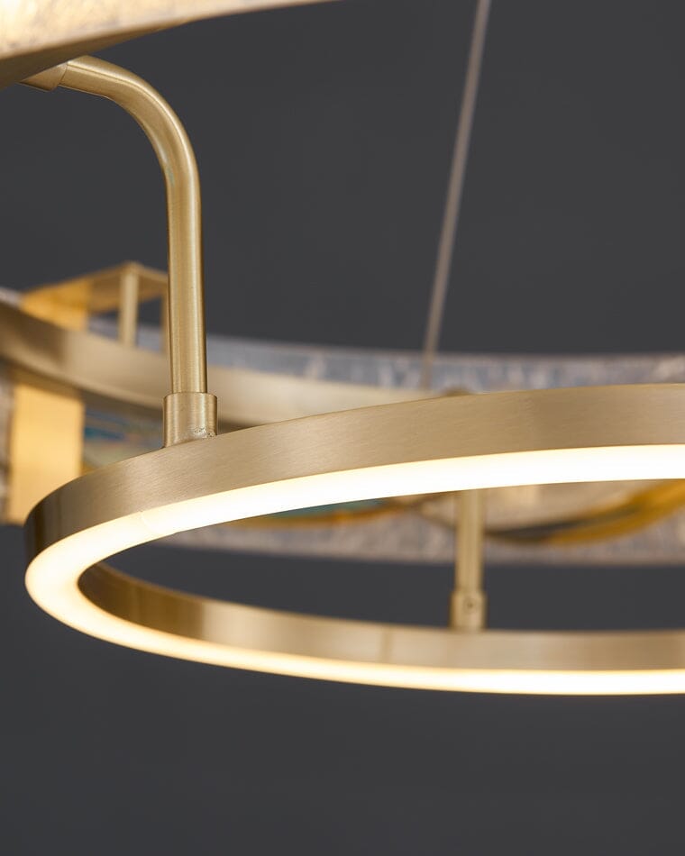 Art Deco Enamel and Glass Ring Chandelier - view 10