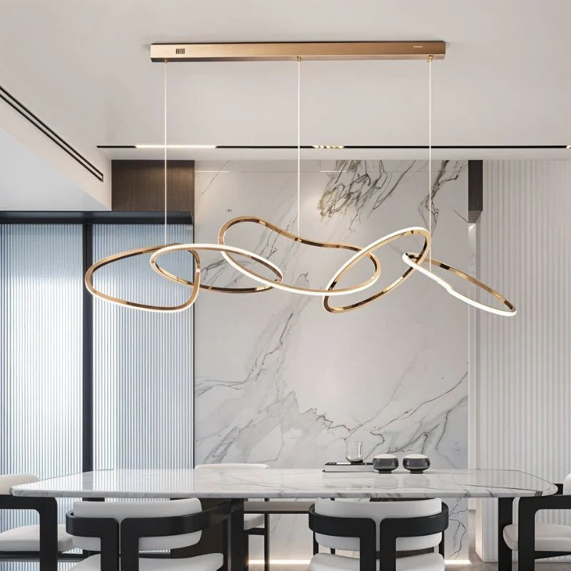 Premium Sculpted Chandelier above a dining table