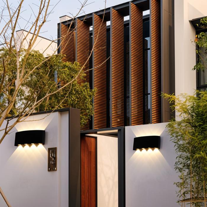 Elegant Aluminum Wall Sconce on an exterior wall