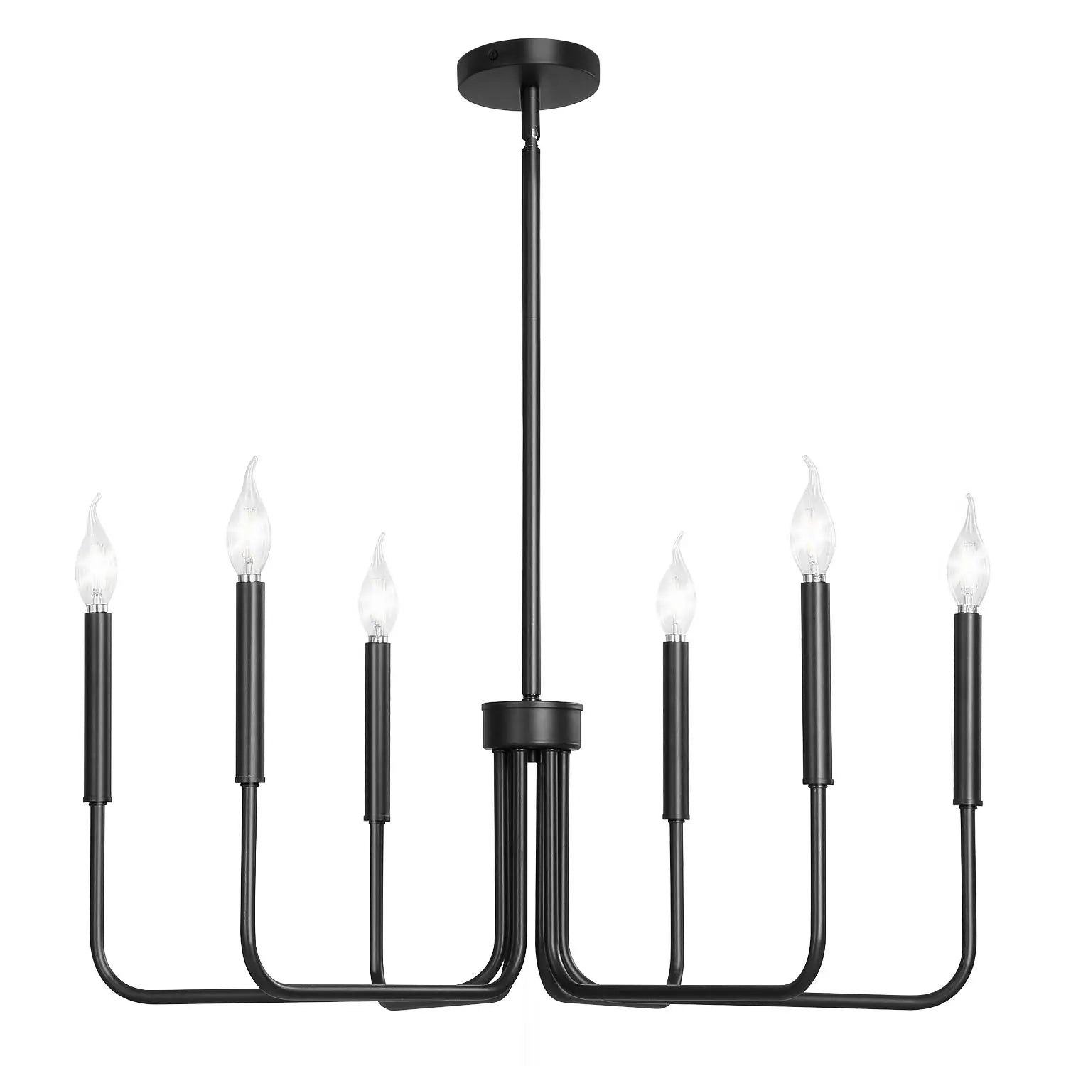 Black 6-Arm Open Chandelier - view 2