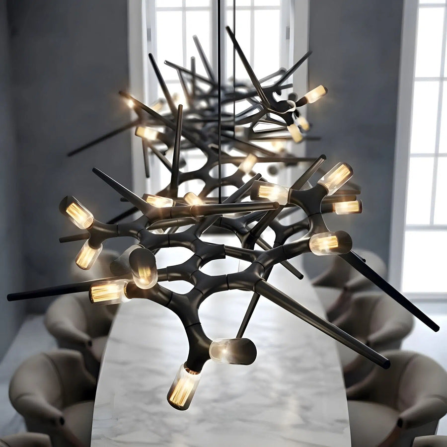 Black Branch LED Linear Chandelier