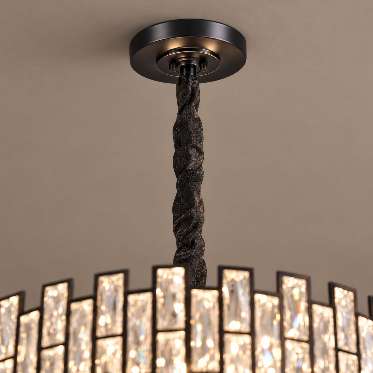 Black Drum Crystal Prism Chandelier - view 8