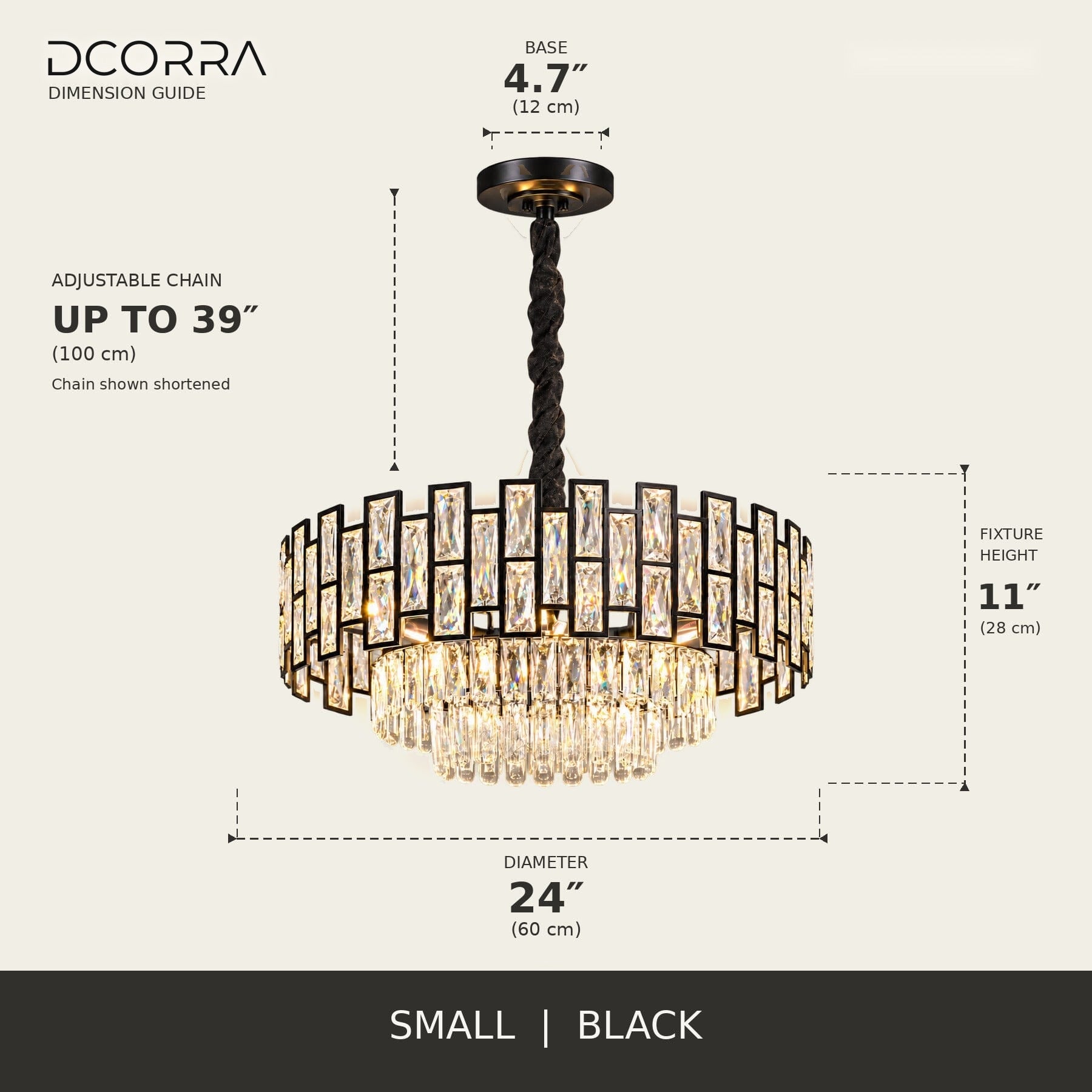 Black Drum Crystal Prism Chandelier - view 9