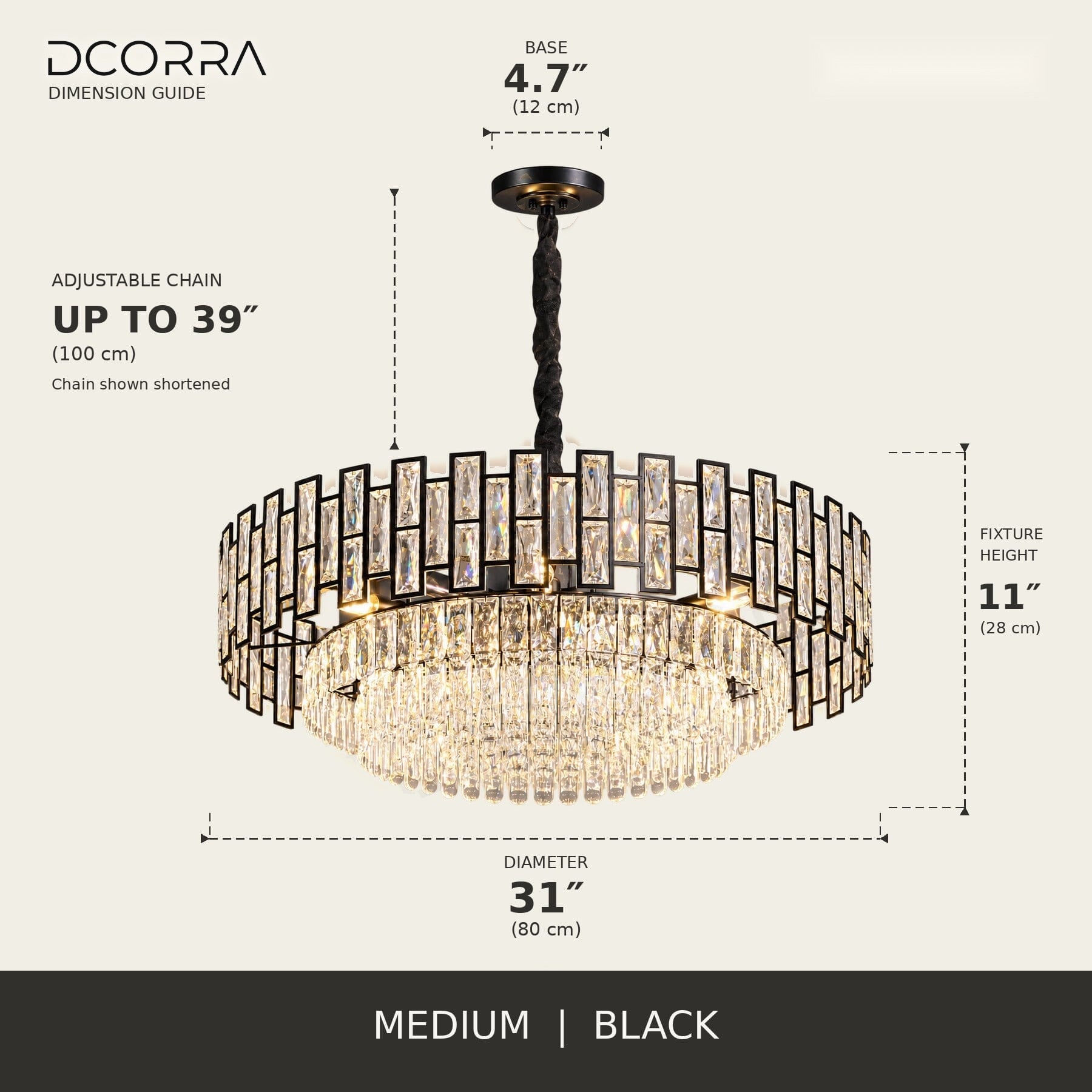 Black Drum Crystal Prism Chandelier - view 10