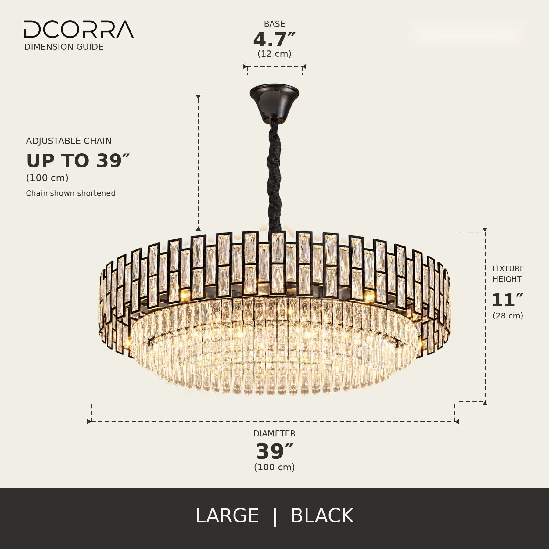 Black Drum Crystal Prism Chandelier - view 11