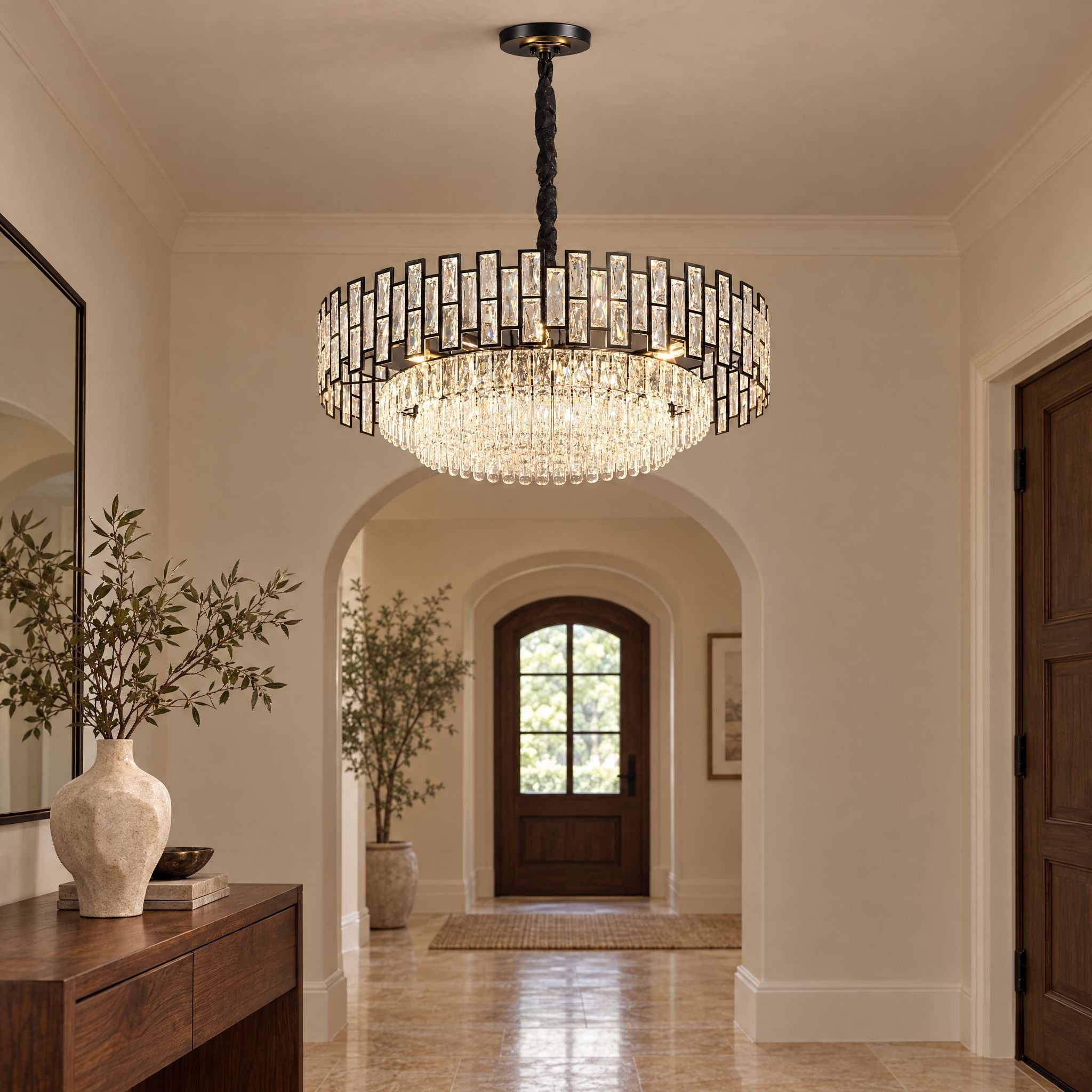 Black Drum Crystal Prism Chandelier - view 6