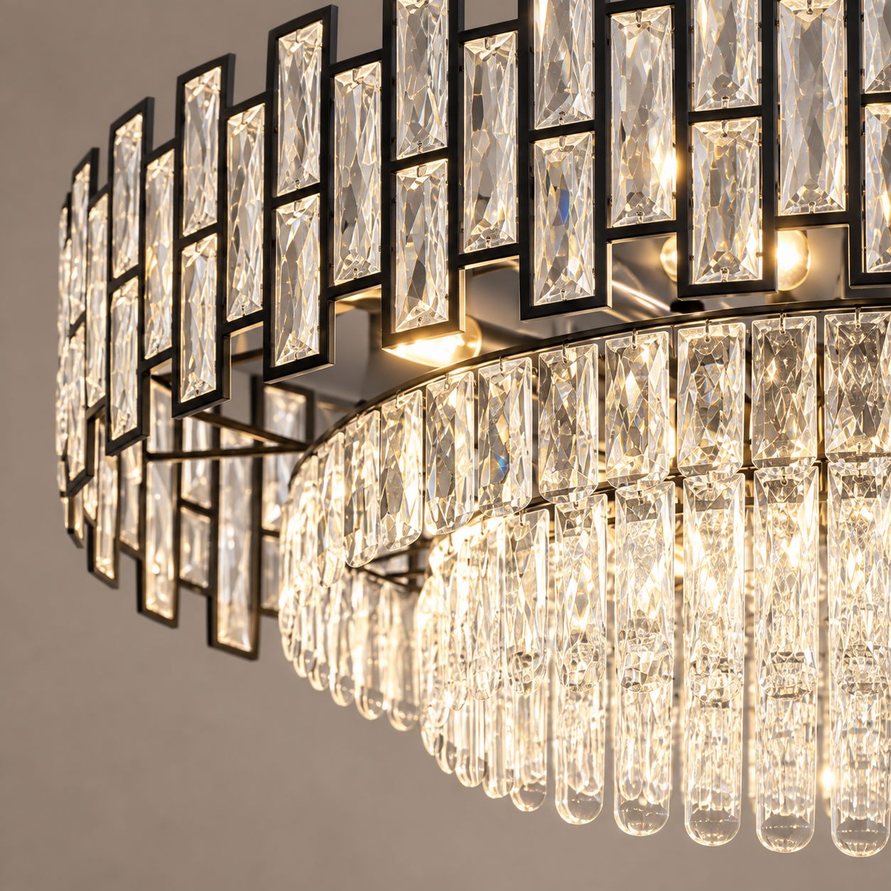 Black Drum Crystal Prism Chandelier - view 7