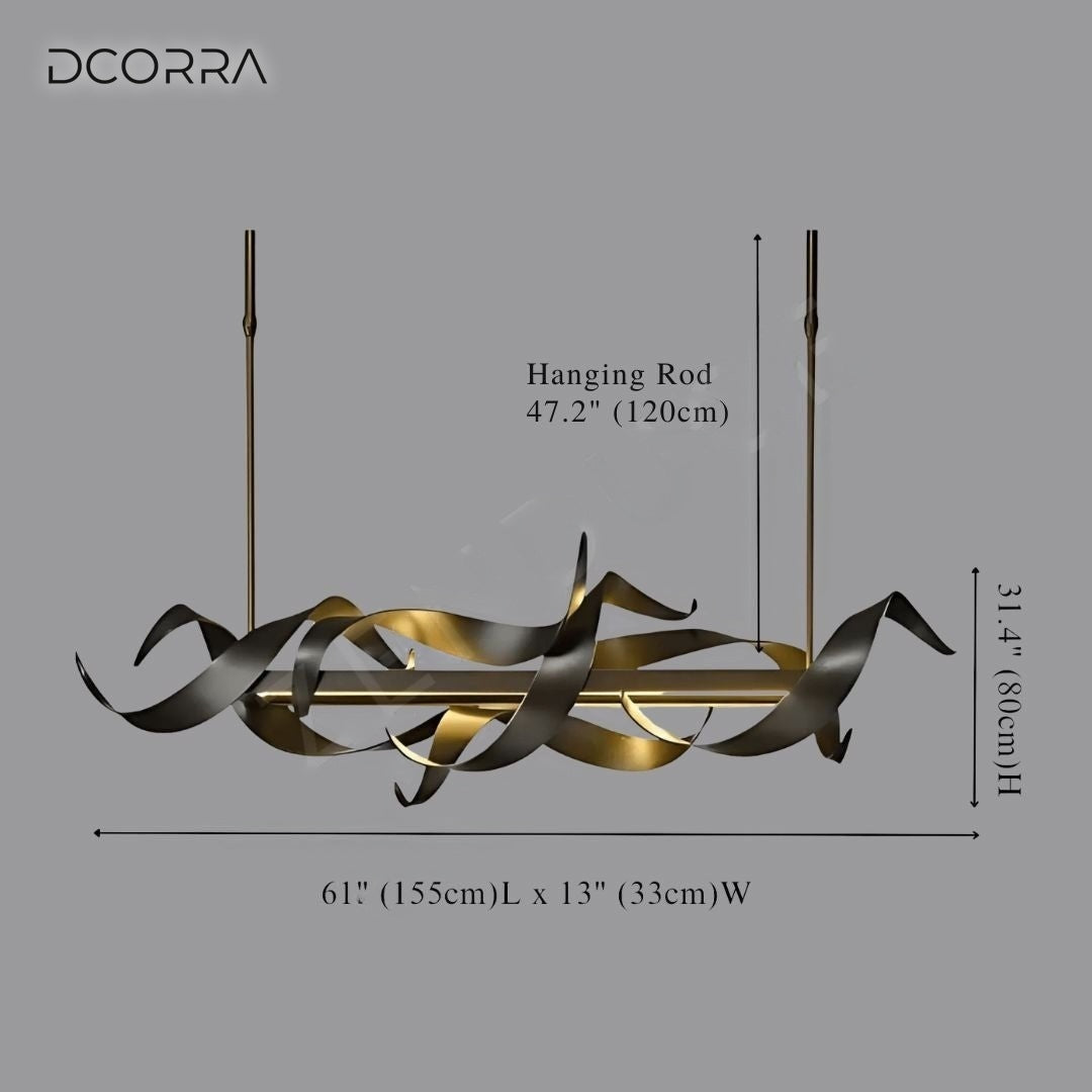 Black Linear LED Chandelier - 61" (155cm)