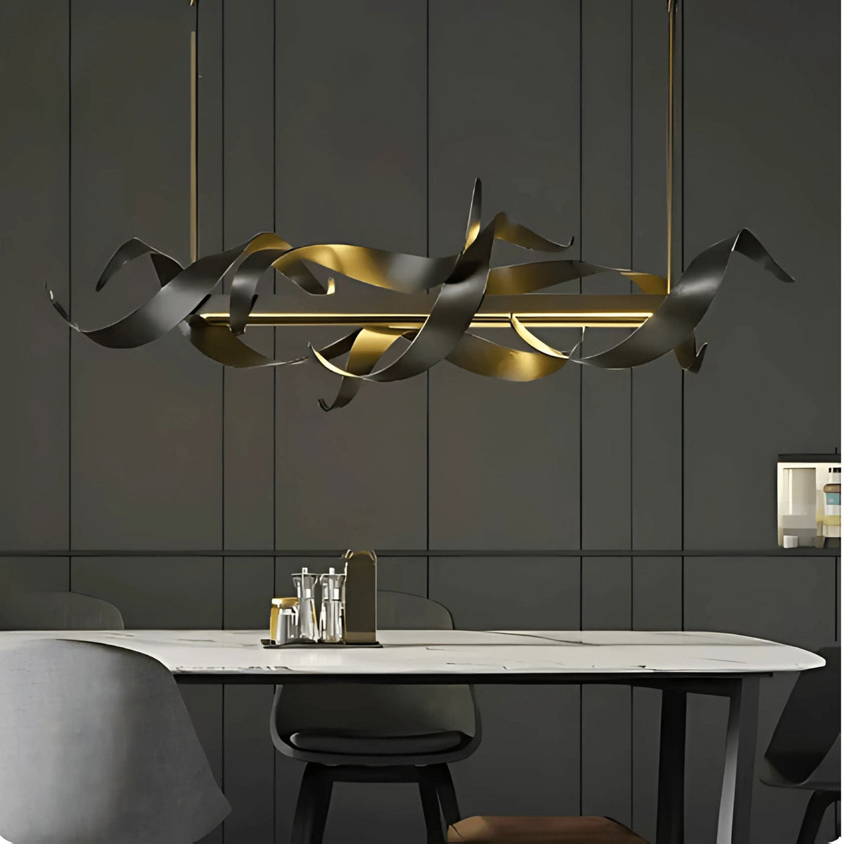 Black Linear LED Chandelier