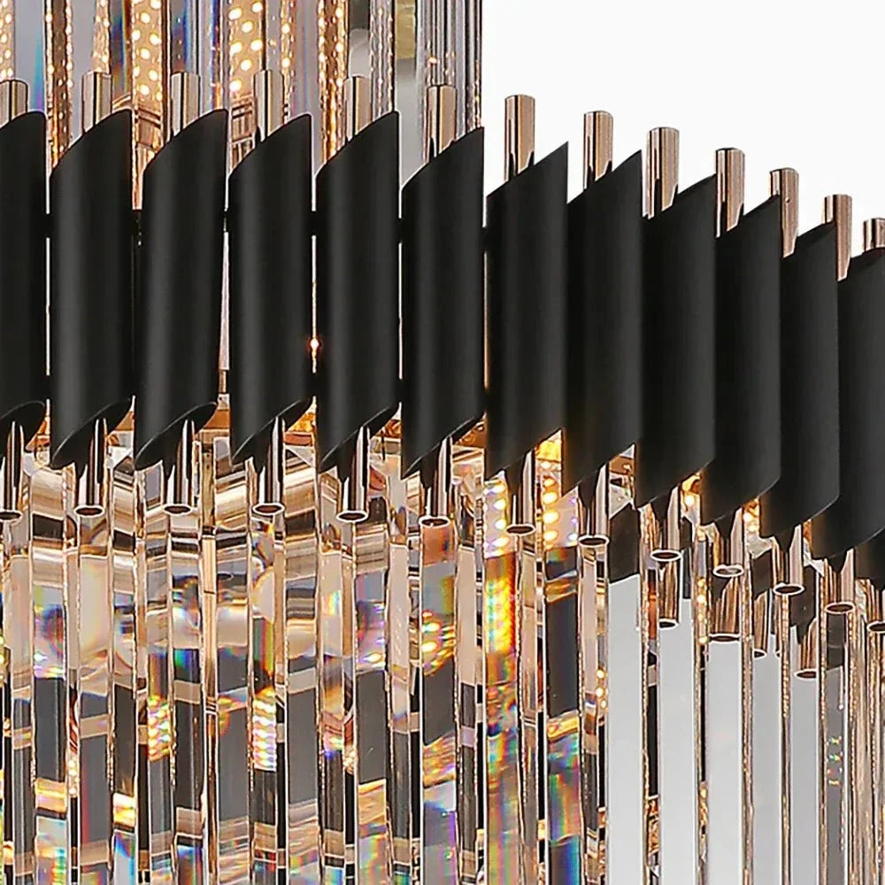 Black Onyx and Crystal Cone Chandelier - view 9