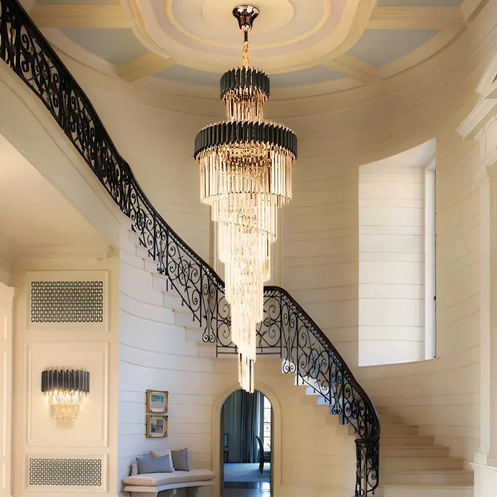 Black Onyx and Crystal Cone Chandelier - view 10